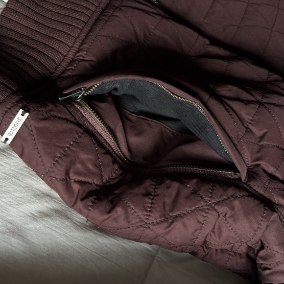 PrAna Diva Bomber Quilted Sherpa Lined Jacket Womens S Brown Wood Outdoor GORP - Picture 5 of 16